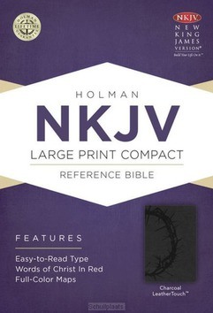 NKJV LP COMP REF BIBLE CHARCOAL LEATHER - 9781433606458